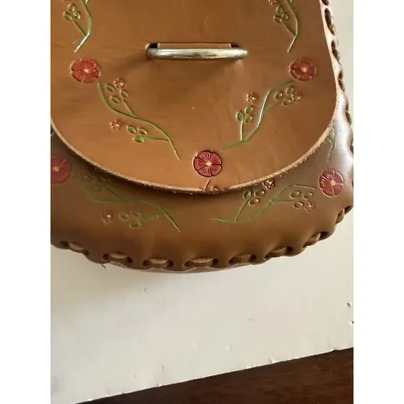 $100 NWT Vintage Wilsons Leather Floral Crossbody Shoulder Bag Brown Western - Picture 4 of 12